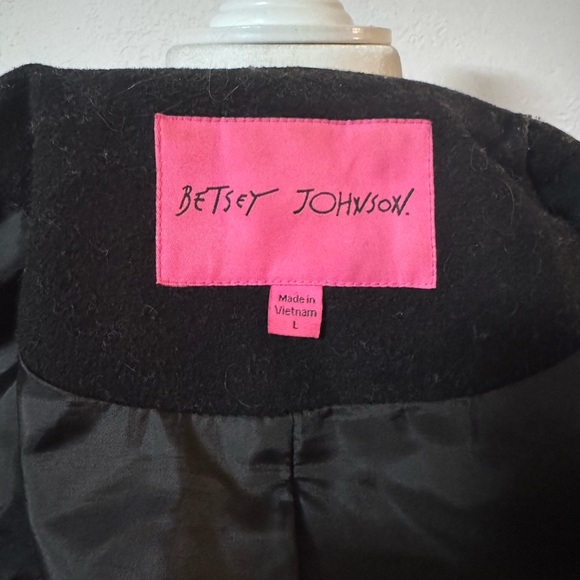 Betsey Johnson EUC Wool Leopard Coat, Size: Large - Picture 8 of 8